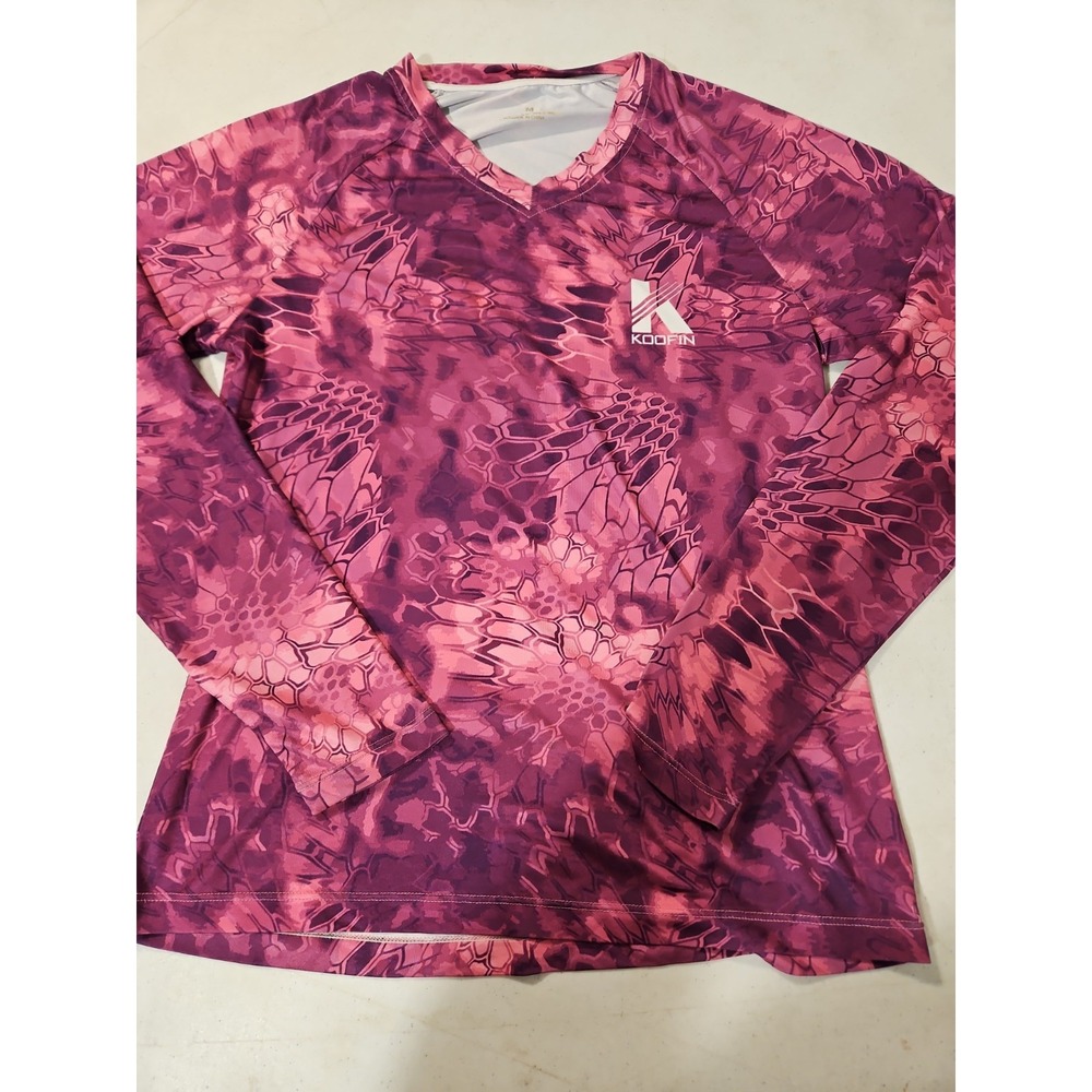Koofin Running Shirt Womens Medium Performance Gear Long Sleeve Purple/Pink(763